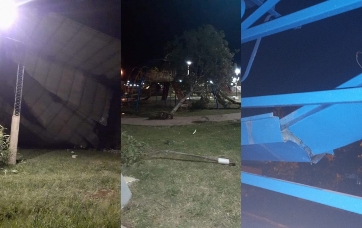Temporal en el interior: volaron techos, cayeron &aacute;rboles, postes de luz y hasta parte de una casa