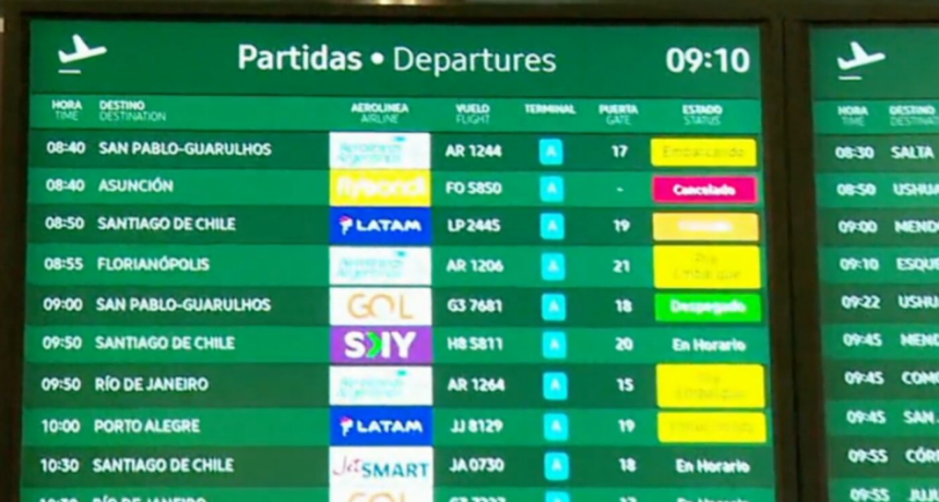 En pleno &eacute;xodo por las vacaciones, hay 37 vuelos demorados en Aeroparque y miles de pasajeros afectados