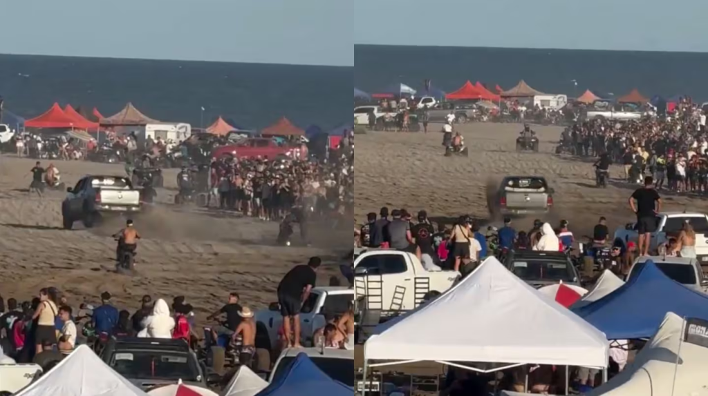 Detuvieron al joven que se meti&oacute; con su camioneta a correr una picada con motos en los m&eacute;danos de Villa Gesell