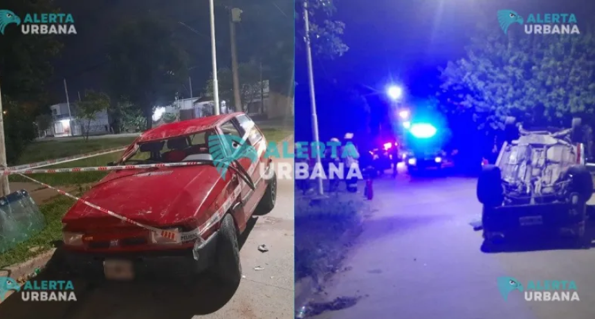 Violento siniestro: un Fiat Uno termin&oacute; volcado y su conductor fue hospitalizado