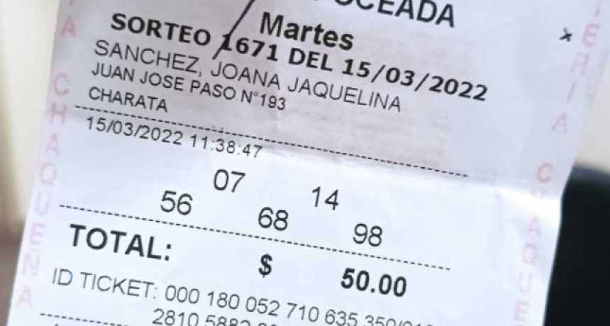 Poceada Chaque&ntilde;a: un empleado de comercio de Charata se llev&oacute; un premio de 9,5 millones de pesos