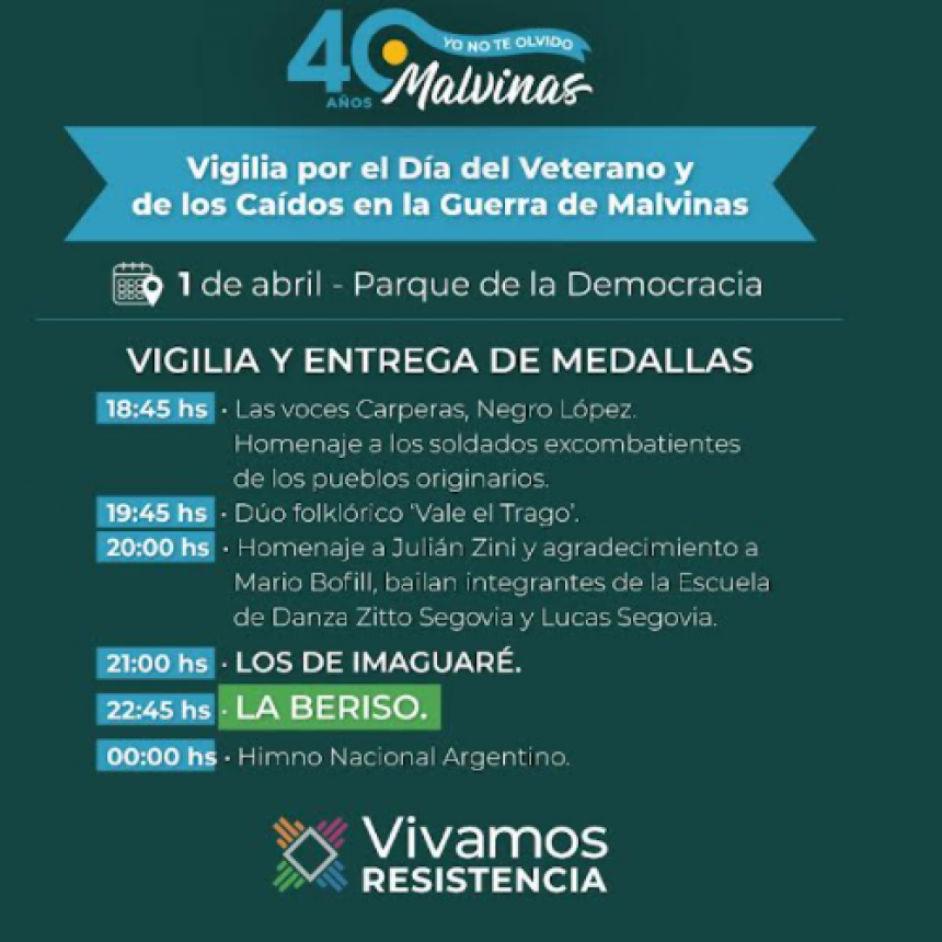 Resistencia invita a sumarse a las actividades y al desfile c&iacute;vico militar tributo a los H&eacute;roes de Malvinas