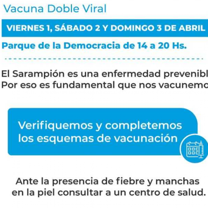 Tres jornadas de vacunaci&oacute;n contra Sarampi&oacute;n en Resistencia