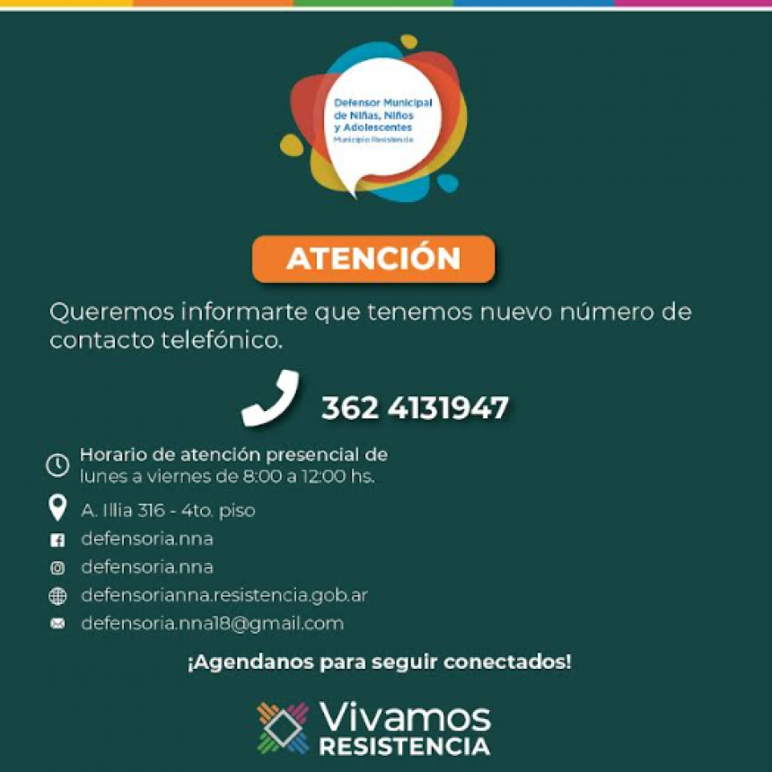 La Defensor&iacute;a de Ni&ntilde;as, Ni&ntilde;os y Adolescentes informa su nuevo n&uacute;mero de contacto y l&iacute;neas de comunicaci&oacute;n