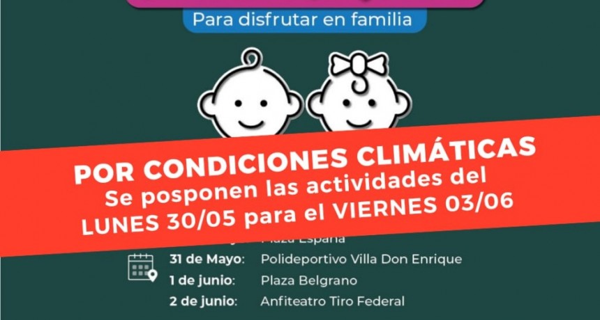 Semana de los jardines: por razones clim&aacute;ticas se suspenden las actividades de este lunes para el viernes 03