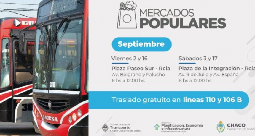 En septiembre, continuar&aacute; el transporte gratuito hacia los mercados populares