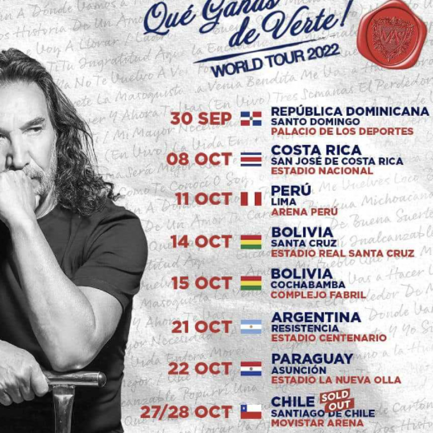 Marco Antonio Sol&iacute;s llega al Chaco con un recital en el estadio Centenario
