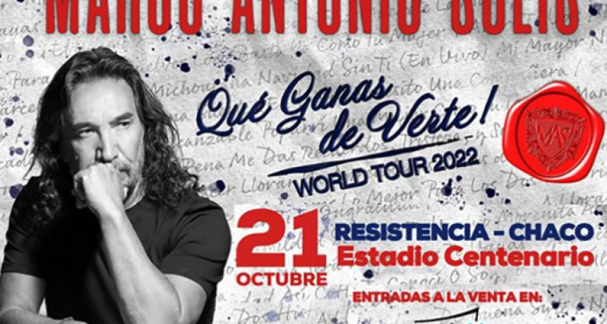 &Uacute;ltimas entradas a la venta para el concierto de Marco Antonio Sol&iacute;s en Resistencia